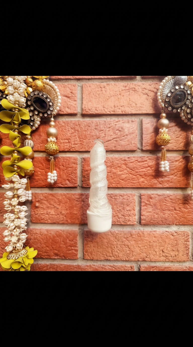 Twisted selenite lamp from Mihika Sugandham